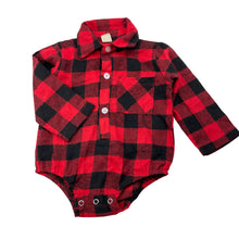 Load image into Gallery viewer, Boys checked, shirtall / romper, GUC, size 0-1,  