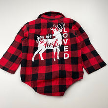 Load image into Gallery viewer, Boys checked, shirtall / romper, GUC, size 0-1,  