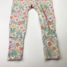 Load image into Gallery viewer, Girls Anko, floral stretchy zip coverall / romper, light marks on feet, FUC, size 1,  