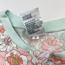 Load image into Gallery viewer, Girls Anko, floral stretchy zip coverall / romper, light marks on feet, FUC, size 1,  