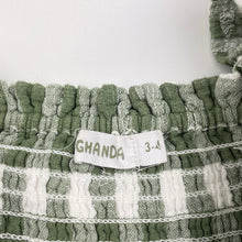 Load image into Gallery viewer, Girls GHANDA, checked cotton dress, light makr lower skirt, FUC, size 3-4, L: 52cm