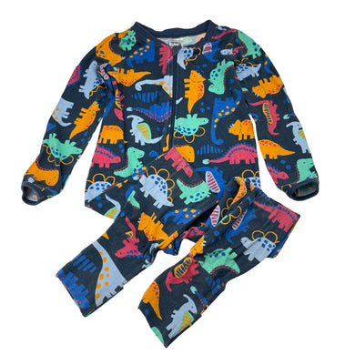 Boys Anko, stretchy zip romper, dinosaurs, wash fade, FUC, size 2,  