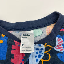 Load image into Gallery viewer, Boys Anko, stretchy zip romper, dinosaurs, wash fade, FUC, size 2,  