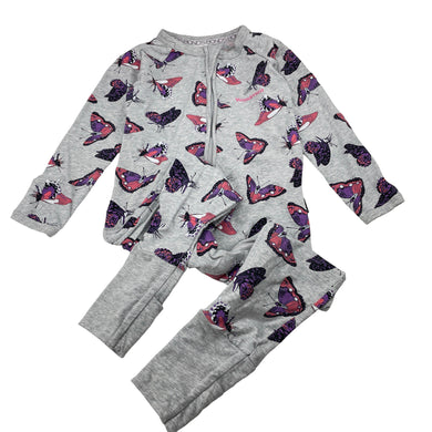 Girls Bonds, zip wondersuit / zippy / romper, butterflies, GUC, size 2,  