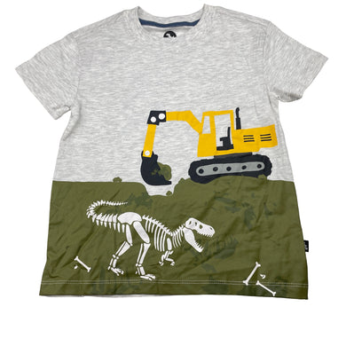 Boys Milkshake, tee / top, dinosaur & digger, EUC, size 5,  