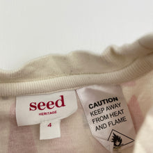 Load image into Gallery viewer, Girls Seed, cotton Christmas pyjama tee / top, GUC, size 4,  