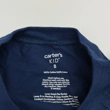 Load image into Gallery viewer, Boys Carters, navy cotton tee / top, NEW, size 8,  