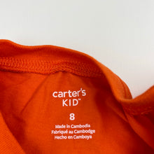 Load image into Gallery viewer, Boys Carters, orange cotton tee / top, NEW, size 8,  