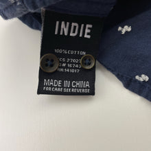 Load image into Gallery viewer, Boys Indie, navy lightweight cotton short sleeve shirt, GUC, size 5,  