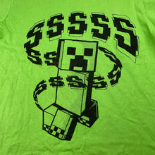Load image into Gallery viewer, Boys MOJANG, MINECRAFT cotton tee / top, wash fade, FUC, size 8,  