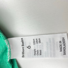 Load image into Gallery viewer, Girls Brilliant Basics, green cotton tee / top, EUC, size 6,  
