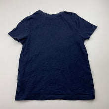 Load image into Gallery viewer, Boys TOUGH TEAM, navy cotton tee / top, sequin dinosaur, GUC, size 4-5,  