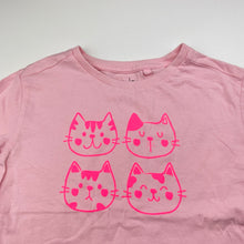 Load image into Gallery viewer, Girls Anko, pink cotton tee / top, cats, EUC, size 5,  