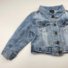 Load image into Gallery viewer, Girls Cotton On, blue stretch denim jacket, FUC, size 3,  