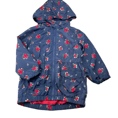 Girls Sprout, navy floral spray jacket / coat, EUC, size 2,  