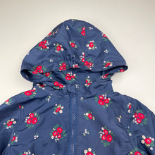 Load image into Gallery viewer, Girls Sprout, navy floral spray jacket / coat, EUC, size 2,  