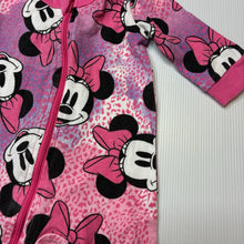 Load image into Gallery viewer, Girls Disney, Minnie Mouse cotton zip coverall / romper, wash fade, FUC, size 000,  