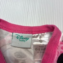 Load image into Gallery viewer, Girls Disney, Minnie Mouse cotton zip coverall / romper, wash fade, FUC, size 000,  