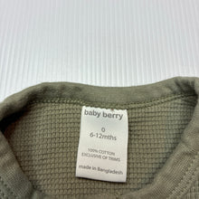 Load image into Gallery viewer, Boys Baby Berry, khaki waffle cotton bodysuit / romper, GUC, size 0,  