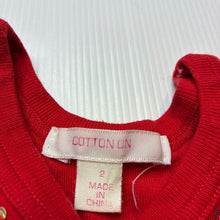 Load image into Gallery viewer, Girls Cotton On, red cotton singlet top, sequins, GUC, size 2,  