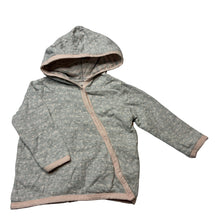 Load image into Gallery viewer, Girls Cotton On, grey &amp; pink cotton hooded top, FUC, size 0,  