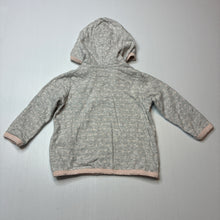 Load image into Gallery viewer, Girls Cotton On, grey &amp; pink cotton hooded top, FUC, size 0,  