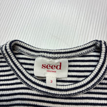 Load image into Gallery viewer, Unisex Seed, navy stripe stretchy long sleeve top, FUC, size 2,  