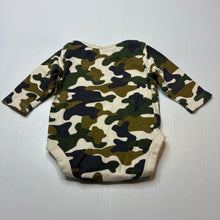 Load image into Gallery viewer, Boys Baby Berry, camo print cotton bodysuit / romper, EUC, size 000,  