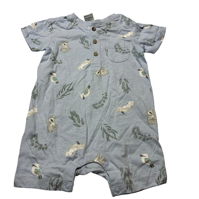Unisex Anko, blue cotton romper, koalas, EUC, size 1,  