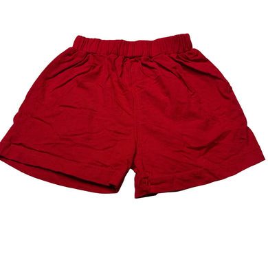 Unisex red, cotton shorts, elasticated, EUC, size 0,  