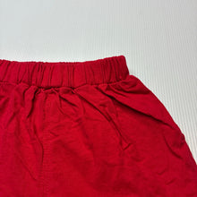 Load image into Gallery viewer, Unisex red, cotton shorts, elasticated, EUC, size 0,  