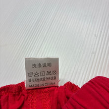 Load image into Gallery viewer, Unisex red, cotton shorts, elasticated, EUC, size 0,  