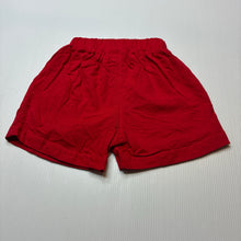 Load image into Gallery viewer, Unisex red, cotton shorts, elasticated, EUC, size 0,  