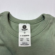 Load image into Gallery viewer, Unisex Dymples, khaki strechy long sleeve top, EUC, size 0,  