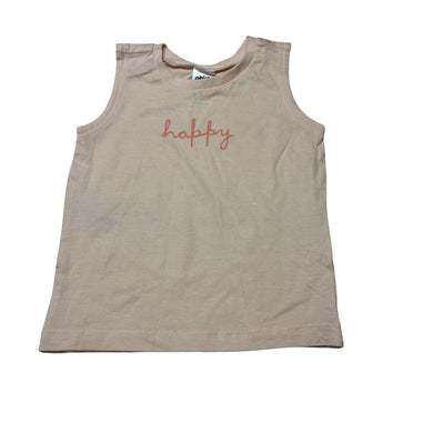 Girls Anko, pink cotton singlet / tank top, EUC, size 1,  