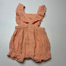 Load image into Gallery viewer, Girls Dymples, broderie trim crinkle cotton summer romper, GUC, size 1,  