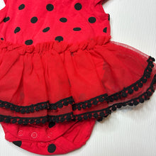Load image into Gallery viewer, Girls Dymples, red &amp; black stretchy tutu romper, EUC, size 00,  