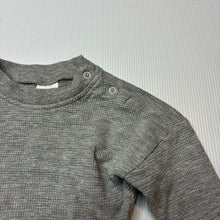 Load image into Gallery viewer, Boys Baby Berry, grey waffle long sleeve top, EUC, size 000,  