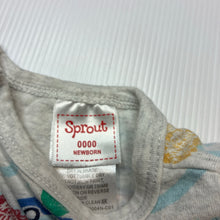 Load image into Gallery viewer, Boys Sprout, organic cotton blend zip romper, GUC, size 0000,  