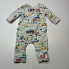 Load image into Gallery viewer, Boys Sprout, organic cotton blend zip romper, GUC, size 0000,  