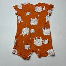 Load image into Gallery viewer, Unisex Baby Berry, cotton zip romper, elephants, FUC, size 00,  