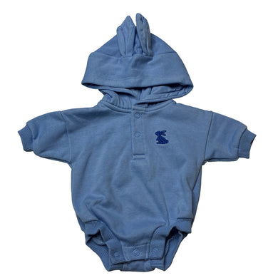 Unisex Dymples, embroidered fleece lined sweater romper, EUC, size 0000,  