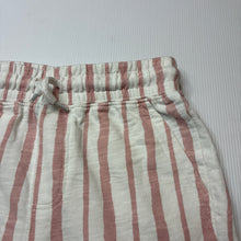 Load image into Gallery viewer, Unisex Cotton On, pink &amp; white stripe casual shorts, elasticated, EUC, size 8,  