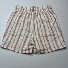 Load image into Gallery viewer, Unisex Cotton On, pink &amp; white stripe casual shorts, elasticated, EUC, size 8,  