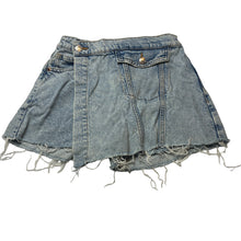 Load image into Gallery viewer, Girls Zara, raw hem denim shorts / skort, adjustable, GUC, size 13-14,  