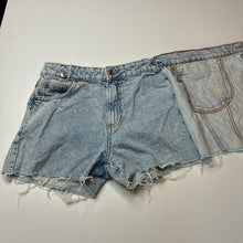 Load image into Gallery viewer, Girls Zara, raw hem denim shorts / skort, adjustable, GUC, size 13-14,  