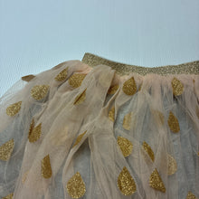 Load image into Gallery viewer, Girls Pumpkin Patch, cotton lined tulle &amp; glitter skirt, elasticated, GUC, size 1,  