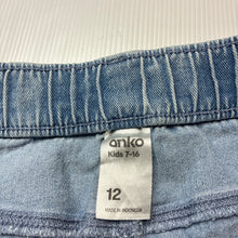 Load image into Gallery viewer, Girls Anko, blue stretch denim skirt, elasticated, GUC, size 12,  