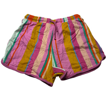 Girls Next, bright striped cotton shorts, elasticated, EUC, size 8,  
