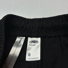 Load image into Gallery viewer, Unisex Anko, black school shorts, elasticated, EUC, size 8,  
